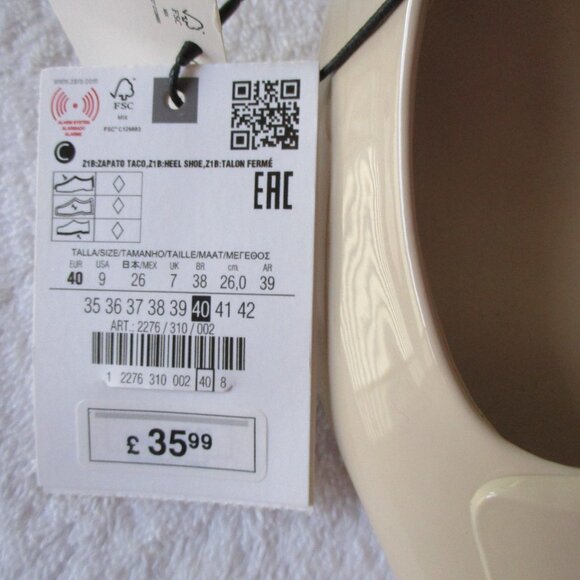 ZARA Beige Patent Heels Slingback - Picture 2 of 8